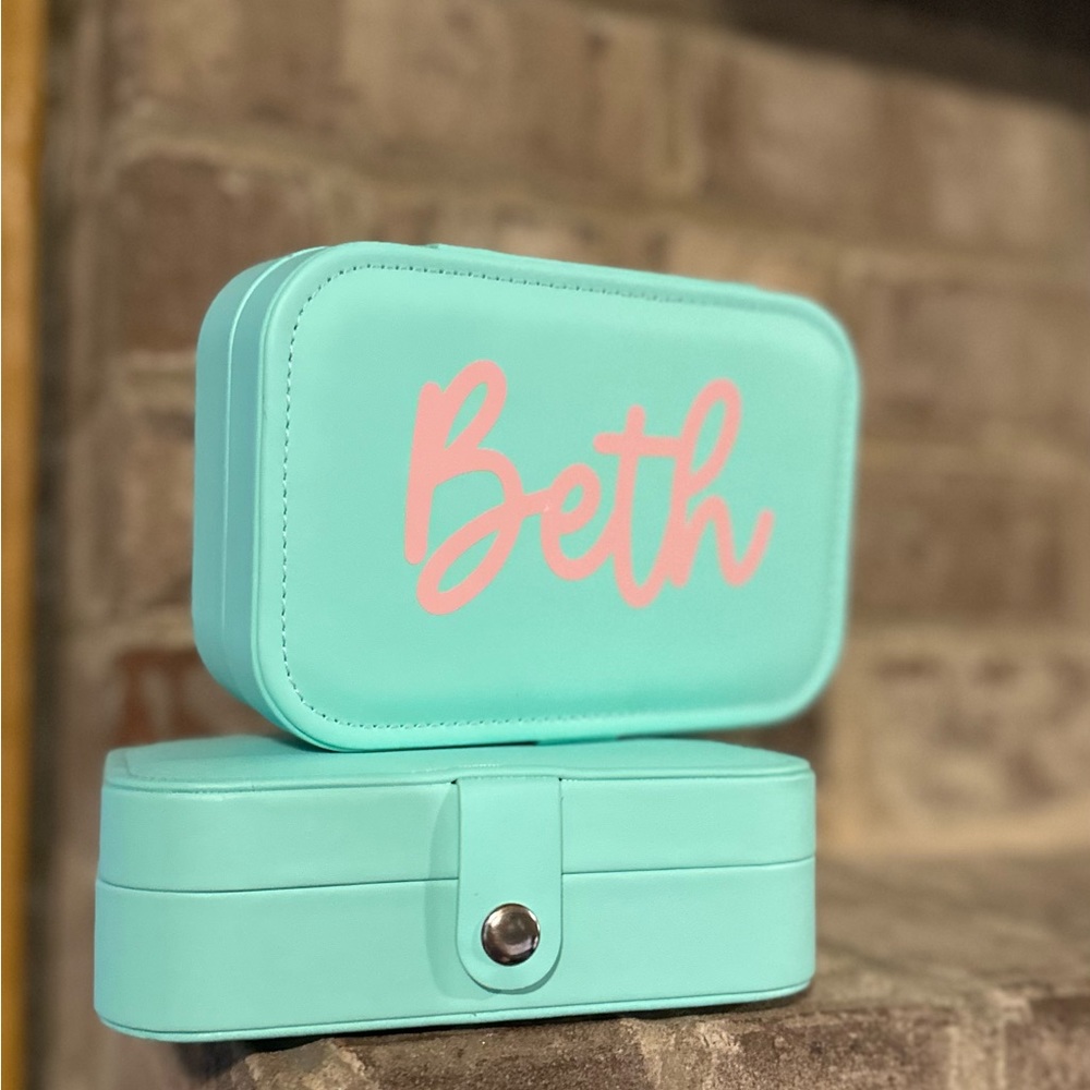 Personalized Jewelry Case - Tiffany Blue